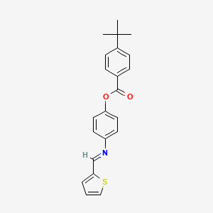 molecular formula C22H21NO2S B2578805 4-[(2-Thienylmethylene)amino]phenyl 4-(tert-butyl)benzenecarboxylate CAS No. 331460-55-0
