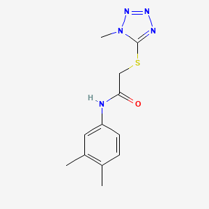 molecular formula C12H15N5OS B2578807 N-(3,4-dimethylphenyl)-2-(1-methyltetrazol-5-yl)sulfanylacetamide CAS No. 882749-26-0