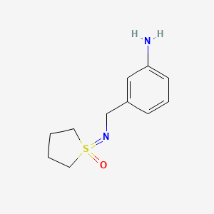 molecular formula C11H16N2OS B2578810 1-{[(3-Aminophenyl)methyl]imino}-1lambda6-thiolan-1-one CAS No. 1998324-89-2