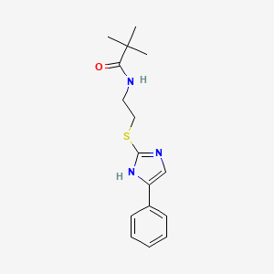 molecular formula C16H21N3OS B2578812 N-(2-((5-phenyl-1H-imidazol-2-yl)thio)ethyl)pivalamide CAS No. 886899-17-8
