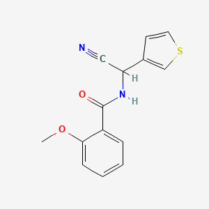 molecular formula C14H12N2O2S B2578819 N-[Cyano(thiophen-3-YL)methyl]-2-methoxybenzamide CAS No. 1645519-94-3