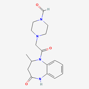 molecular formula C17H22N4O3 B2578820 4-[2-(2-methyl-4-oxo-2,3,4,5-tetrahydro-1H-1,5-benzodiazepin-1-yl)-2-oxoethyl]tetrahydro-1(2H)-pyrazinecarbaldehyde CAS No. 866156-83-4