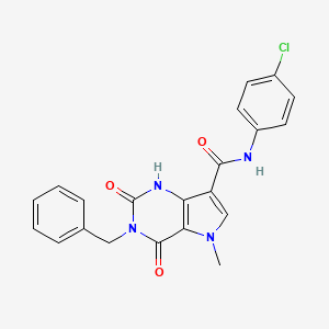 molecular formula C21H17ClN4O3 B2578828 3-Benzyl-N-(4-Chlorphenyl)-5-methyl-2,4-dioxo-2,3,4,5-tetrahydro-1H-pyrrolo[3,2-d]pyrimidin-7-carboxamid CAS No. 921854-45-7