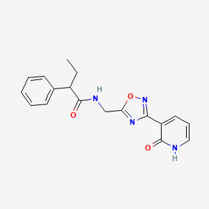 molecular formula C18H18N4O3 B2578832 N-((3-(2-oxo-1,2-dihydropyridin-3-yl)-1,2,4-oxadiazol-5-yl)methyl)-2-phenylbutanamide CAS No. 2034319-03-2