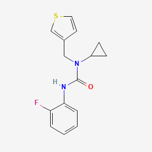 3-Cyclopropyl-1-(2-fluorophenyl)-3-[(thiophen-3-yl)methyl]urea