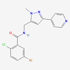 molecular formula C17H14BrClN4O B2578841 5-Bromo-2-chloro-N-[(2-methyl-5-pyridin-4-ylpyrazol-3-yl)methyl]benzamide CAS No. 2320856-39-9