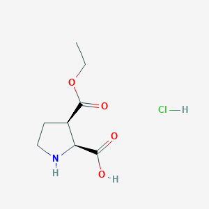 (2S,3R)-3-Ethoxycarbonylpyrrolidine-2-carboxylic acid;hydrochloride