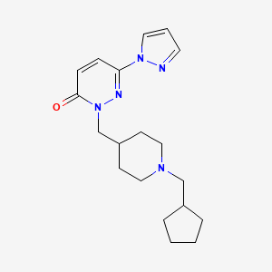 molecular formula C19H27N5O B2578864 2-{[1-(cyclopentylmethyl)piperidin-4-yl]methyl}-6-(1H-pyrazol-1-yl)-2,3-dihydropyridazin-3-one CAS No. 2097871-86-6