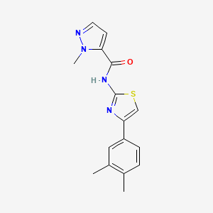 molecular formula C16H16N4OS B2578865 N-(4-(3,4-dimethylphenyl)thiazol-2-yl)-1-methyl-1H-pyrazole-5-carboxamide CAS No. 1170102-27-8