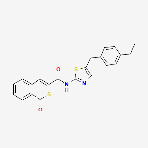 molecular formula C22H18N2O2S2 B2578867 N-[5-(4-乙基苄基)-1,3-噻唑-2-基]-1-氧代-1H-异硫代色烯-3-甲酰胺 CAS No. 950383-25-2
