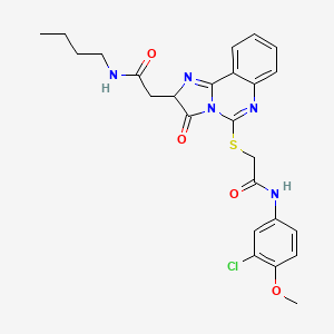molecular formula C25H26ClN5O4S B2578877 2-({2-[(丁基氨基甲酰基)甲基]-3-氧代-2H,3H-咪唑并[1,2-c]喹唑啉-5-基}硫代)-N-(3-氯-4-甲氧苯基)乙酰胺 CAS No. 1173736-84-9