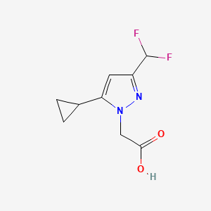 molecular formula C9H10F2N2O2 B2578879 [5-cyclopropyl-3-(difluoromethyl)-1H-pyrazol-1-yl]acetic acid CAS No. 1002032-66-7