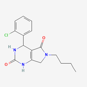 molecular formula C16H18ClN3O2 B2578882 6-butyl-4-(2-chlorophenyl)-3,4,6,7-tetrahydro-1H-pyrrolo[3,4-d]pyrimidine-2,5-dione CAS No. 923233-12-9