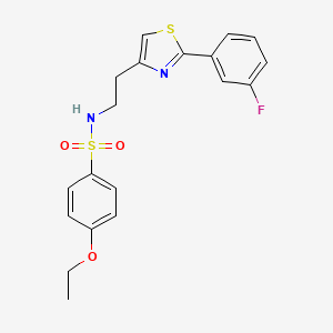 molecular formula C19H19FN2O3S2 B2578887 4-ethoxy-N-[2-[2-(3-fluorophenyl)-1,3-thiazol-4-yl]ethyl]benzenesulfonamide CAS No. 932988-10-8