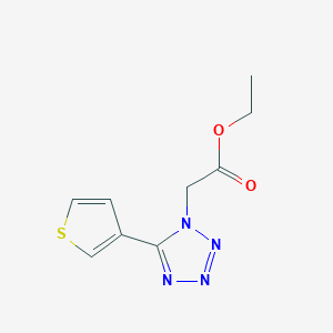 molecular formula C9H10N4O2S B2578888 ethyl 2-[5-(thiophen-3-yl)-1H-1,2,3,4-tetrazol-1-yl]acetate CAS No. 134718-10-8