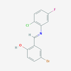 molecular formula C13H8BrClFNO B2578890 4-bromo-2-{(E)-[(2-chloro-5-fluorophenyl)imino]methyl}phenol CAS No. 1232816-59-9