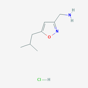 molecular formula C8H15ClN2O B2578893 [5-(2-甲基丙基)-1,2-恶唑-3-基]甲胺；盐酸盐 CAS No. 2260932-21-4