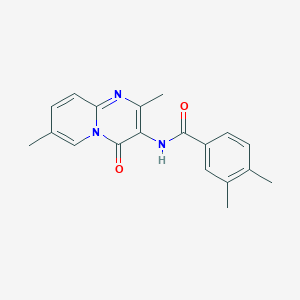 molecular formula C19H19N3O2 B2578897 N-(2,7-dimethyl-4-oxo-4H-pyrido[1,2-a]pyrimidin-3-yl)-3,4-dimethylbenzamide CAS No. 946336-63-6