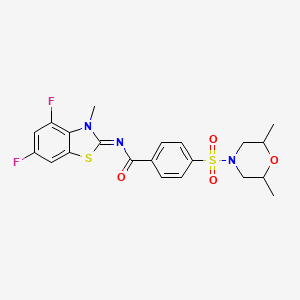molecular formula C21H21F2N3O4S2 B2578924 (E)-N-(4,6-difluoro-3-methylbenzo[d]thiazol-2(3H)-ylidene)-4-((2,6-dimethylmorpholino)sulfonyl)benzamide CAS No. 851079-84-0