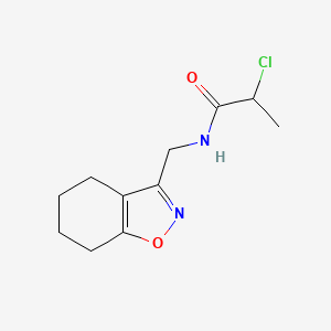 molecular formula C11H15ClN2O2 B2578935 2-Chloro-N-(4,5,6,7-tetrahydro-1,2-benzoxazol-3-ylmethyl)propanamide CAS No. 2411217-89-3