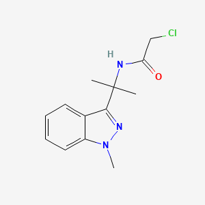 molecular formula C13H16ClN3O B2578936 2-Chloro-N-[2-(1-methylindazol-3-yl)propan-2-yl]acetamide CAS No. 2411277-22-8