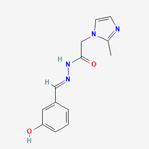 molecular formula C13H14N4O2 B2578940 (E)-N'-(3-hydroxybenzylidene)-2-(2-methyl-1H-imidazol-1-yl)acetohydrazide CAS No. 849016-70-2