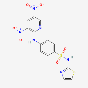 molecular formula C14H10N6O6S2 B2578943 4-((3,5-dinitropyridin-2-yl)amino)-N-(thiazol-2-yl)benzenesulfonamide CAS No. 312617-68-8