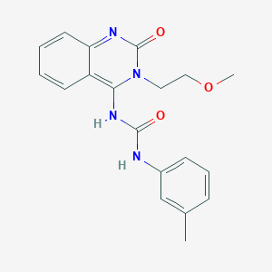 molecular formula C19H20N4O3 B2578947 (E)-1-(3-(2-甲氧基乙基)-2-氧代-2,3-二氢喹唑啉-4(1H)-亚甲基)-3-(间甲苯基)脲 CAS No. 899728-50-8