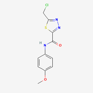 molecular formula C11H10ClN3O2S B2578958 5-(氯甲基)-N-(4-甲氧基苯基)-1,3,4-噻二唑-2-甲酰胺 CAS No. 113940-15-1