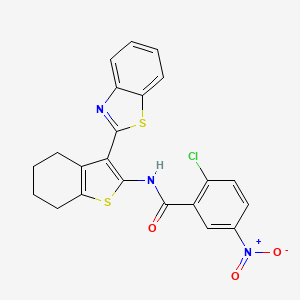 N-[3-(1,3-benzothiazol-2-yl)-4,5,6,7-tetrahydro-1-benzothiophen-2-yl]-2-chloro-5-nitrobenzamide
