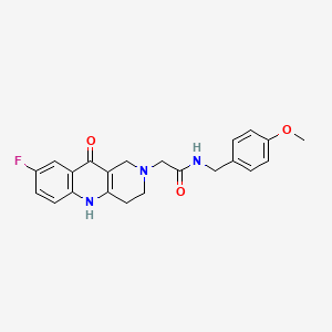 molecular formula C22H22FN3O3 B2578963 2-(8-氟-10-氧代-3,4-二氢苯并[b][1,6]萘啶-2(1H,5H,10H)-基)-N-(4-甲氧基苄基)乙酰胺 CAS No. 1251565-69-1