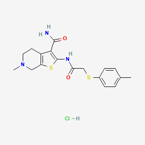 6-Methyl-2-(2-(p-tolylthio)acetamido)-4,5,6,7-tetrahydrothieno[2,3-c]pyridine-3-carboxamide hydrochloride