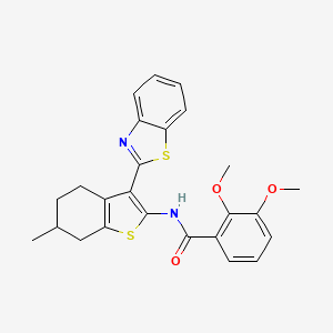 molecular formula C25H24N2O3S2 B2578979 N-(3-(benzo[d]thiazol-2-yl)-6-methyl-4,5,6,7-tetrahydrobenzo[b]thiophen-2-yl)-2,3-dimethoxybenzamide CAS No. 922604-38-4