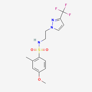 4-methoxy-2-methyl-N-(2-(3-(trifluoromethyl)-1H-pyrazol-1-yl)ethyl)benzenesulfonamide
