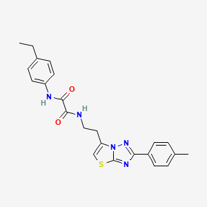 molecular formula C23H23N5O2S B2578992 N1-(4-ethylphenyl)-N2-(2-(2-(p-tolyl)thiazolo[3,2-b][1,2,4]triazol-6-yl)ethyl)oxalamide CAS No. 894031-24-4