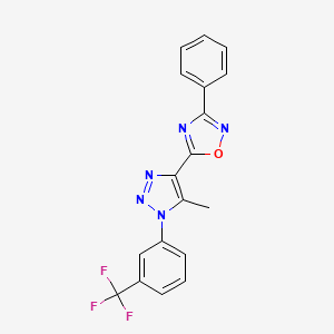 5-{5-methyl-1-[3-(trifluoromethyl)phenyl]-1H-1,2,3-triazol-4-yl}-3-phenyl-1,2,4-oxadiazole