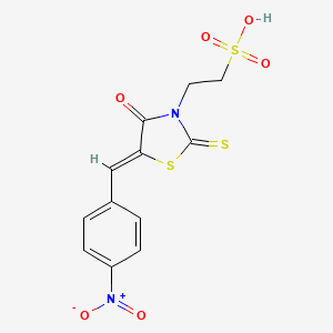 molecular formula C12H10N2O6S3 B2578994 (Z)-2-(5-(4-nitrobenzylidene)-4-oxo-2-thioxothiazolidin-3-yl)ethanesulfonic acid CAS No. 868148-04-3