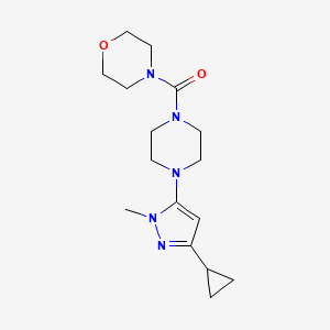 (4-(3-cyclopropyl-1-methyl-1H-pyrazol-5-yl)piperazin-1-yl)(morpholino)methanone