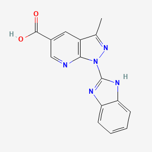 molecular formula C15H11N5O2 B2579006 1-(1H-1,3-benzodiazol-2-yl)-3-methyl-1H-pyrazolo[3,4-b]pyridine-5-carboxylic acid CAS No. 937629-80-6