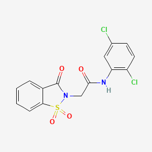 molecular formula C15H10Cl2N2O4S B2579015 N-(2,5-dichlorophenyl)-2-(1,1,3-trioxo-1,2-benzothiazol-2-yl)acetamide CAS No. 335390-38-0