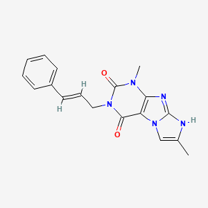 molecular formula C18H17N5O2 B2579024 3-cinnamyl-1,7-diméthyl-1H-imidazo[2,1-f]purine-2,4(3H,8H)-dione CAS No. 927618-23-3