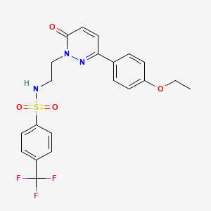 molecular formula C21H20F3N3O4S B2579033 N-(2-(3-(4-ethoxyphenyl)-6-oxopyridazin-1(6H)-yl)ethyl)-4-(trifluoromethyl)benzenesulfonamide CAS No. 921833-49-0