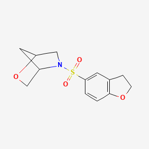 molecular formula C13H15NO4S B2579034 5-((2,3-Dihydrobenzofuran-5-yl)sulfonyl)-2-oxa-5-azabicyclo[2.2.1]heptane CAS No. 2034613-00-6