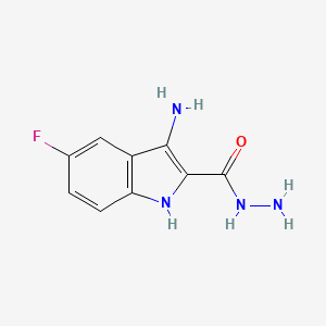 molecular formula C9H9FN4O B2579037 3-氨基-5-氟-1H-吲哚-2-碳酰肼 CAS No. 843638-43-7