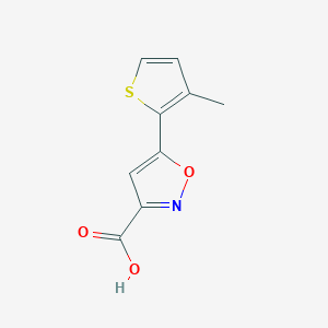 molecular formula C9H7NO3S B2579061 5-(3-Methylthiophen-2-YL)isoxazole-3-carboxylic acid CAS No. 668971-22-0