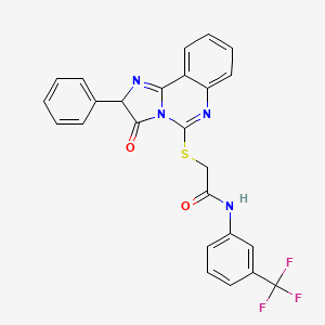 molecular formula C25H17F3N4O2S B2579063 2-({3-oxo-2-phenyl-2H,3H-imidazo[1,2-c]quinazolin-5-yl}sulfanyl)-N-[3-(trifluoromethyl)phenyl]acetamide CAS No. 958565-01-0