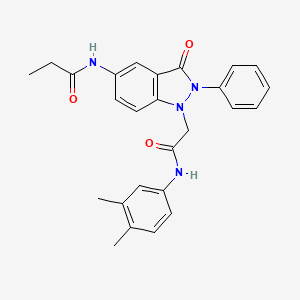 N-(1-(2-((3,4-dimethylphenyl)amino)-2-oxoethyl)-3-oxo-2-phenyl-2,3-dihydro-1H-indazol-5-yl)propionamide