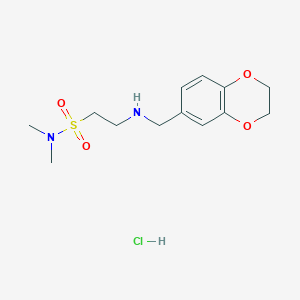 2-(2,3-Dihydro-1,4-benzodioxin-6-ylmethylamino)-N,N-dimethylethanesulfonamide;hydrochloride