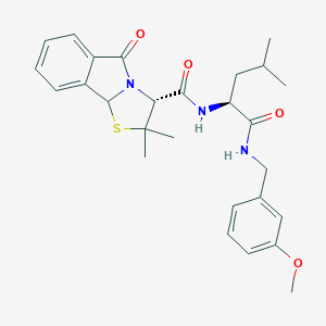 molecular formula C27H33N3O4S B257911 N-(1-{[(3-methoxybenzyl)amino]carbonyl}-3-methylbutyl)-2,2-dimethyl-5-oxo-2,3,5,9b-tetrahydro[1,3]thiazolo[2,3-a]isoindole-3-carboxamide 