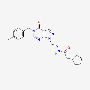 2-cyclopentyl-N-(2-(5-(4-methylbenzyl)-4-oxo-4,5-dihydro-1H-pyrazolo[3,4-d]pyrimidin-1-yl)ethyl)acetamide